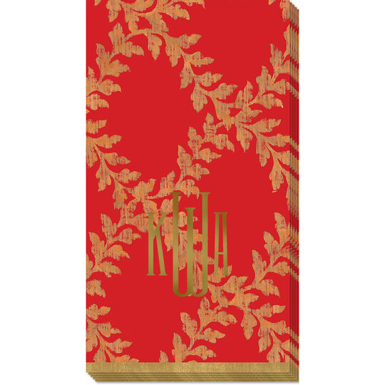 Red Trellis Caspari Guest Towels